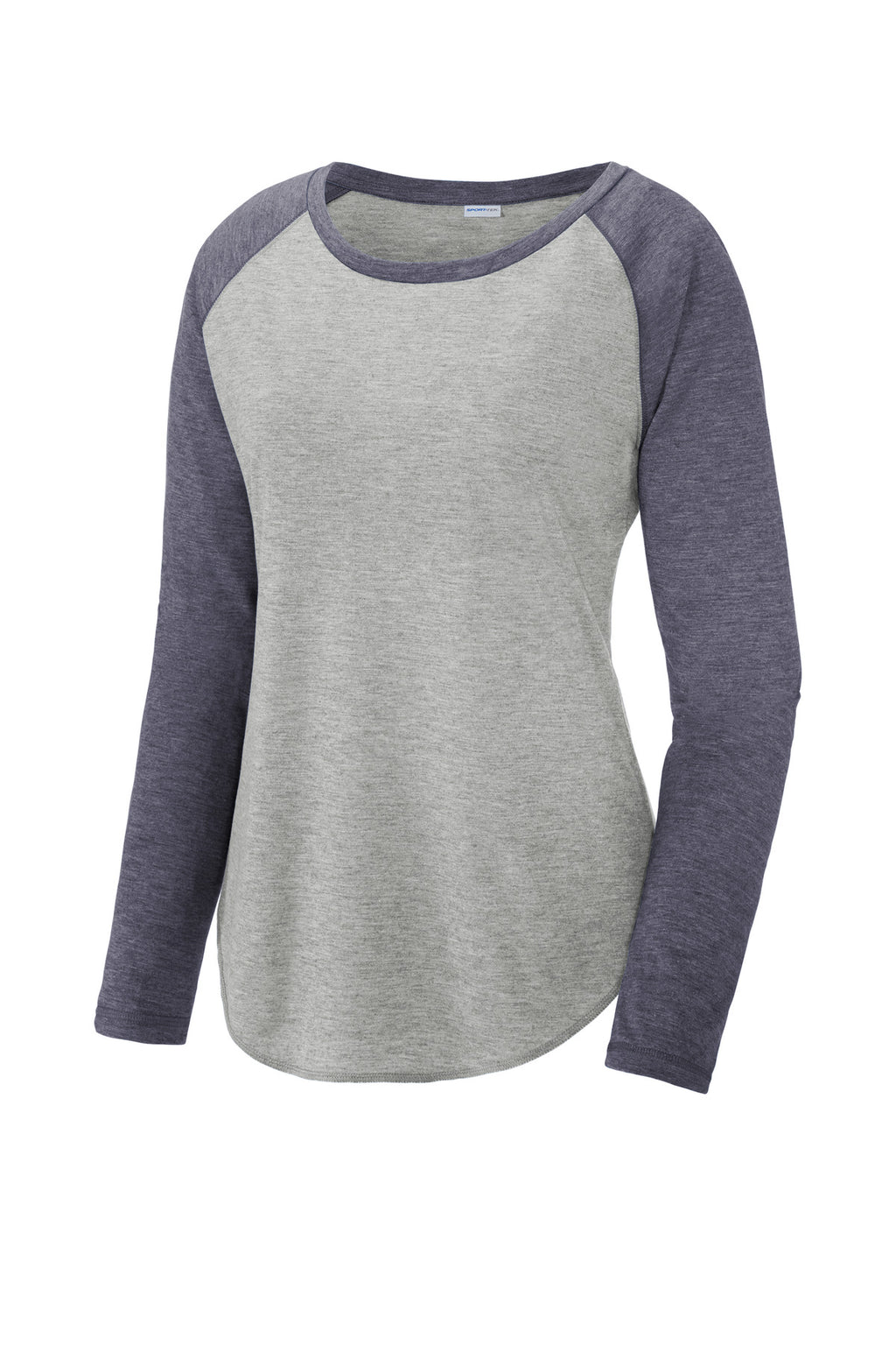 Sport-Tek LST400LS Tek  Women's PosiCharge  Long Sleeve Tri-Blend Wicking Scoop Neck Raglan Tee