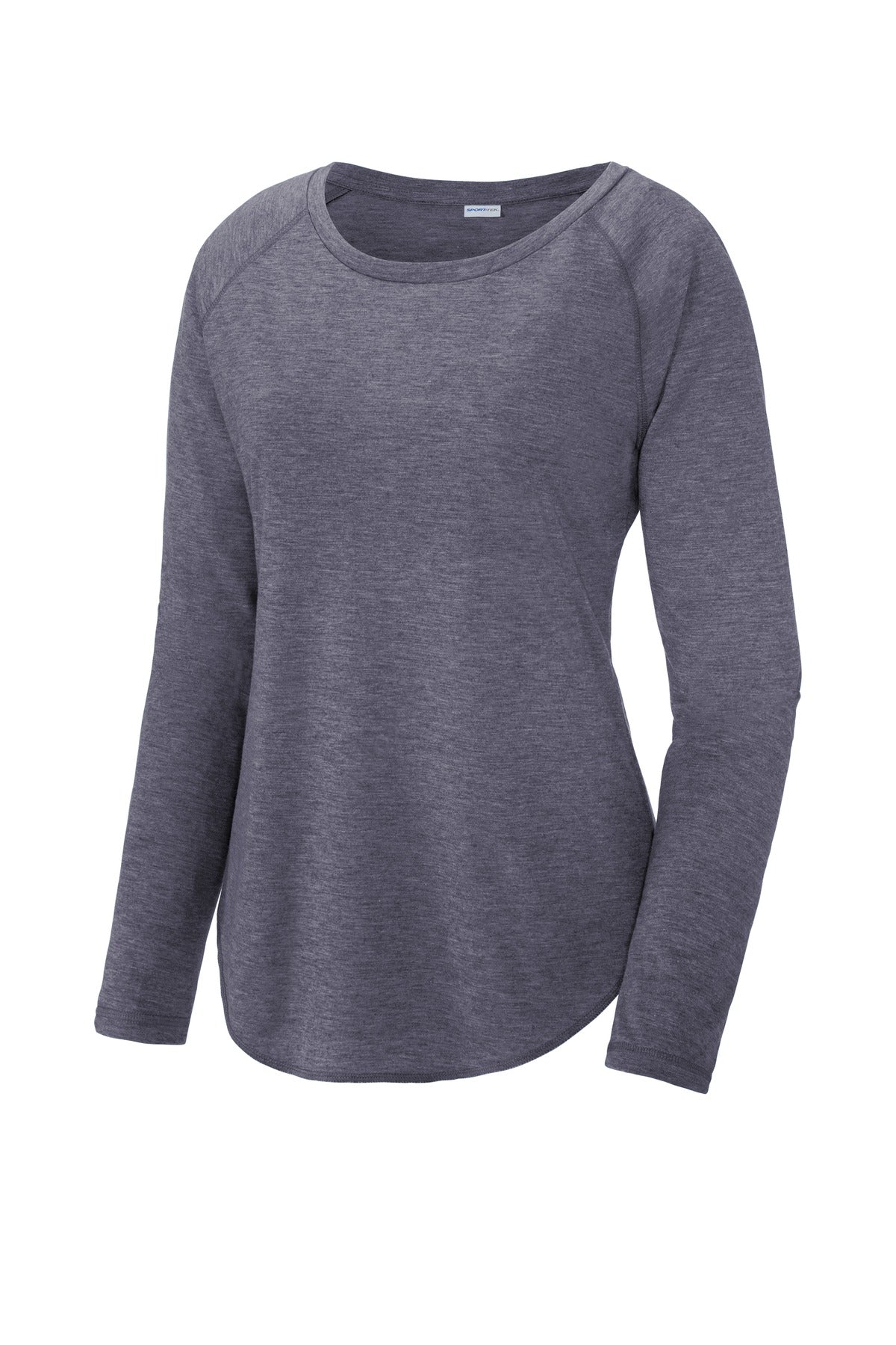 Sport-Tek LST400LS Tek  Women's PosiCharge  Long Sleeve Tri-Blend Wicking Scoop Neck Raglan Tee