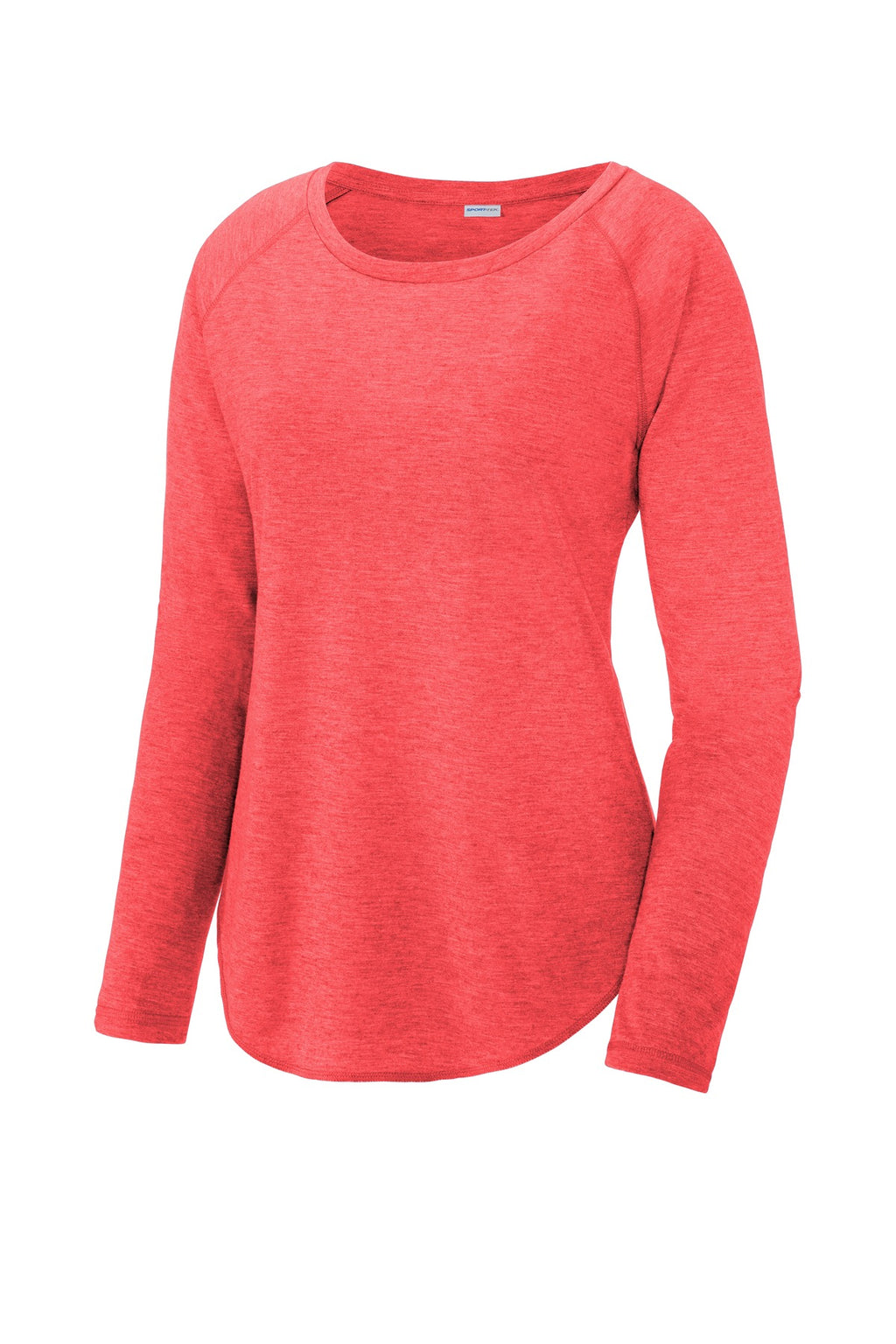 Sport-Tek LST400LS Tek  Women's PosiCharge  Long Sleeve Tri-Blend Wicking Scoop Neck Raglan Tee