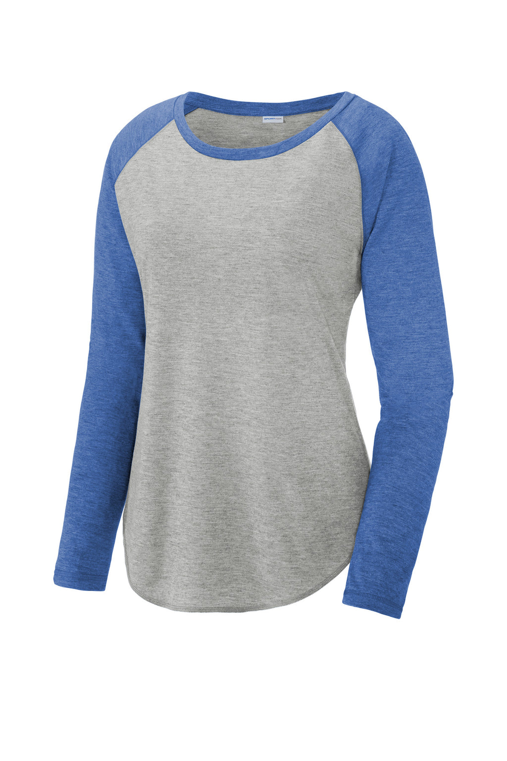 Sport-Tek LST400LS Tek  Women's PosiCharge  Long Sleeve Tri-Blend Wicking Scoop Neck Raglan Tee