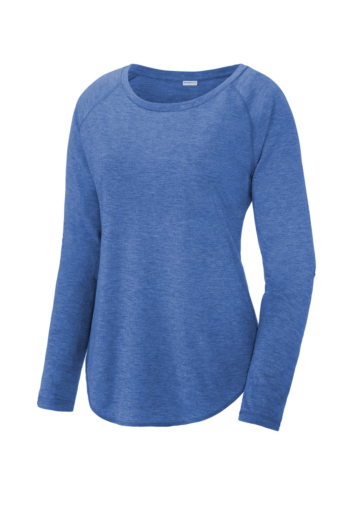 Sport-Tek LST400LS Tek  Women's PosiCharge  Long Sleeve Tri-Blend Wicking Scoop Neck Raglan Tee