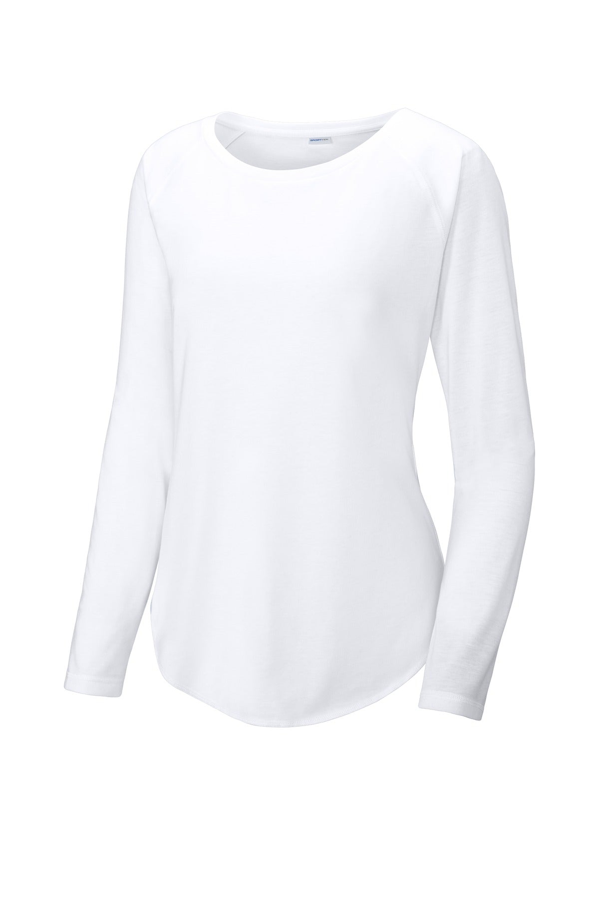 Sport-Tek LST400LS Tek  Women's PosiCharge  Long Sleeve Tri-Blend Wicking Scoop Neck Raglan Tee