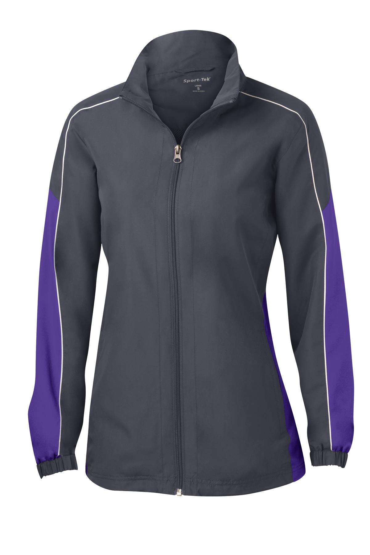 Sport-Tek LST61 Tek Ladies Piped Colorblock Wind Jacket