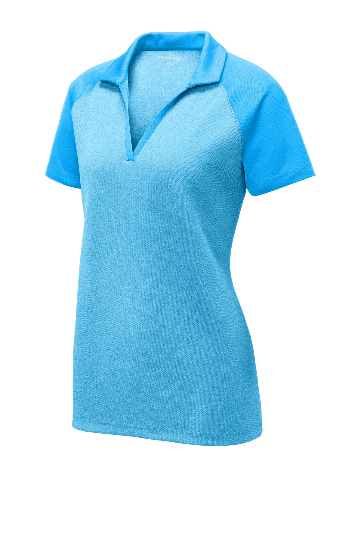 Sport-Tek LST641 Tek  Women's PosiCharge  RacerMesh  Raglan Heather Block Polo