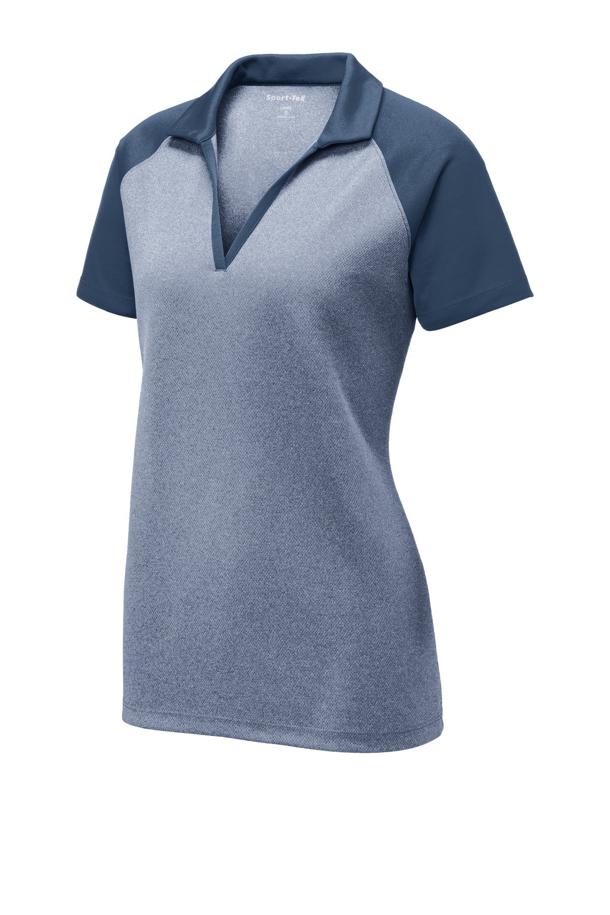 Sport-Tek LST641 Tek  Women's PosiCharge  RacerMesh  Raglan Heather Block Polo