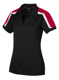 Sport-Tek LST658 Tek Ladies Tricolor Shoulder Micropique Sport-Wick Polo