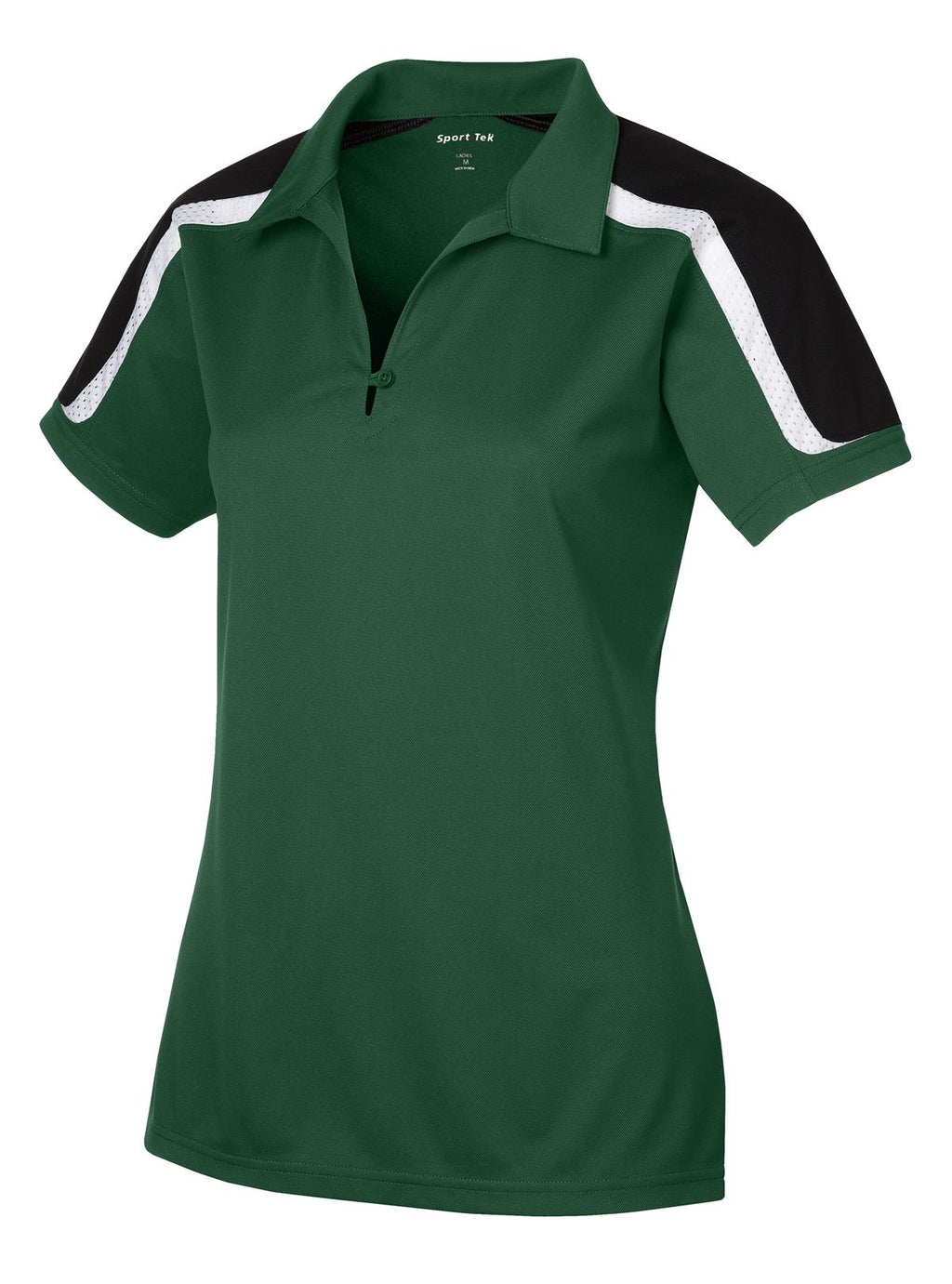 Sport-Tek LST658 Tek Ladies Tricolor Shoulder Micropique Sport-Wick Polo