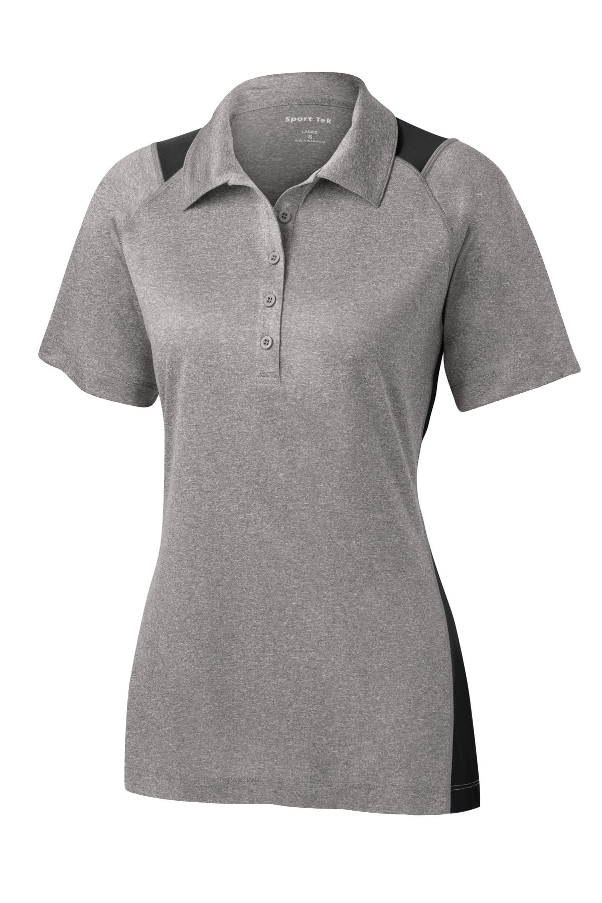 Sport-Tek LST665 Tek Women's Heather Colorblock Contender Polo