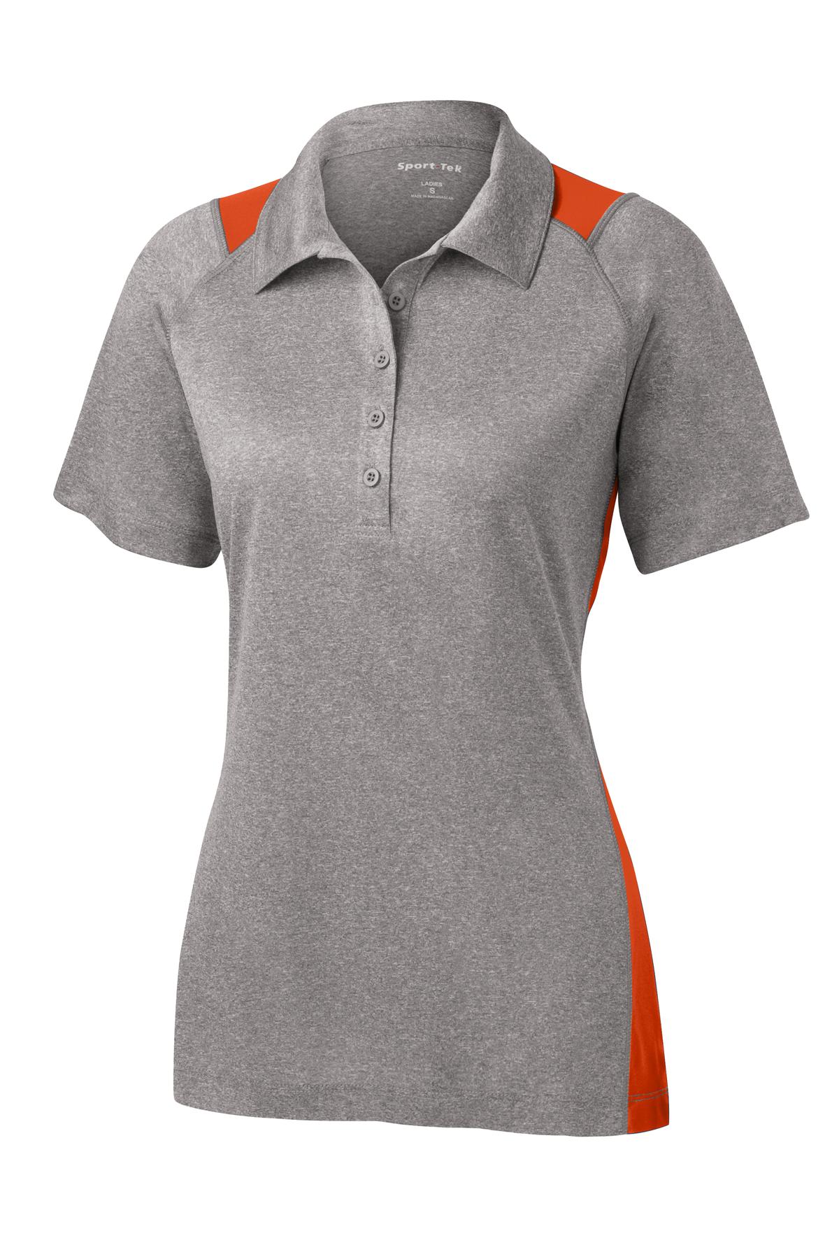 Sport-Tek LST665 Tek Women's Heather Colorblock Contender Polo