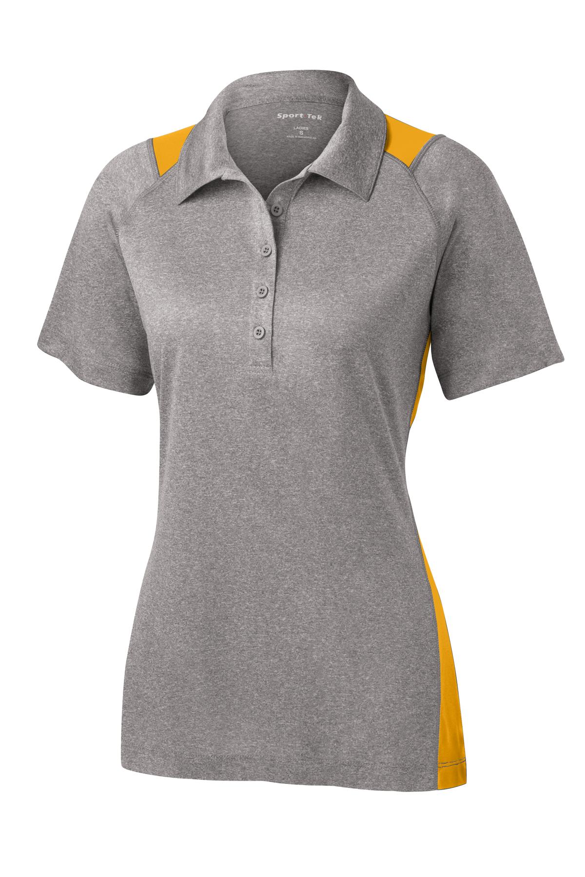 Sport-Tek LST665 Tek Women's Heather Colorblock Contender Polo