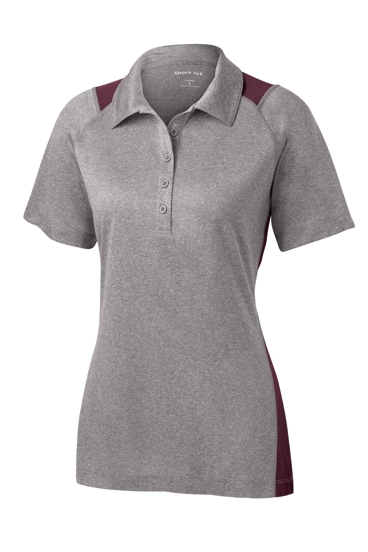 Sport-Tek LST665 Tek Women's Heather Colorblock Contender Polo