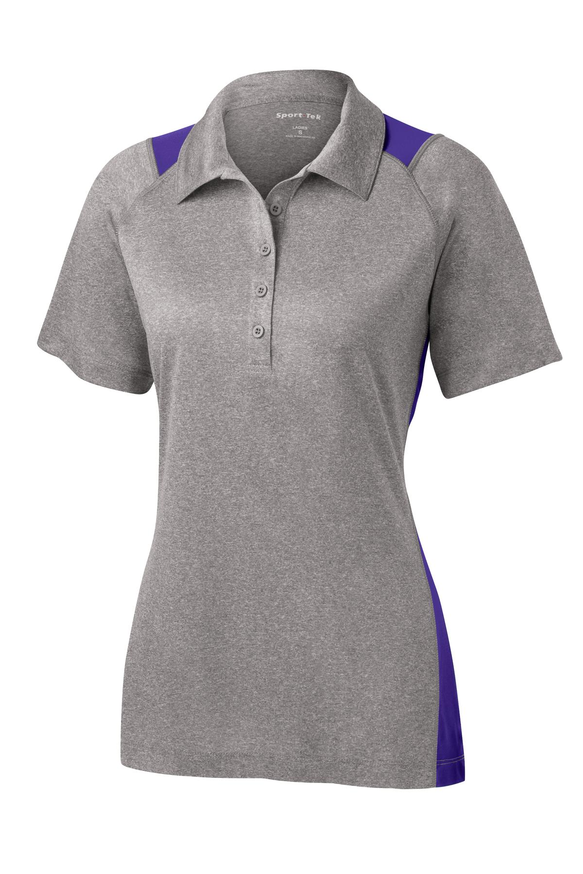 Sport-Tek LST665 Tek Women's Heather Colorblock Contender Polo