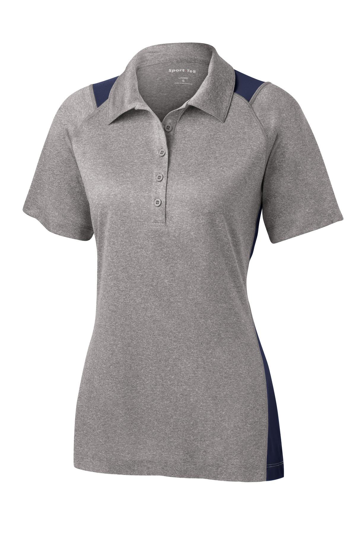 Sport-Tek LST665 Tek Women's Heather Colorblock Contender Polo