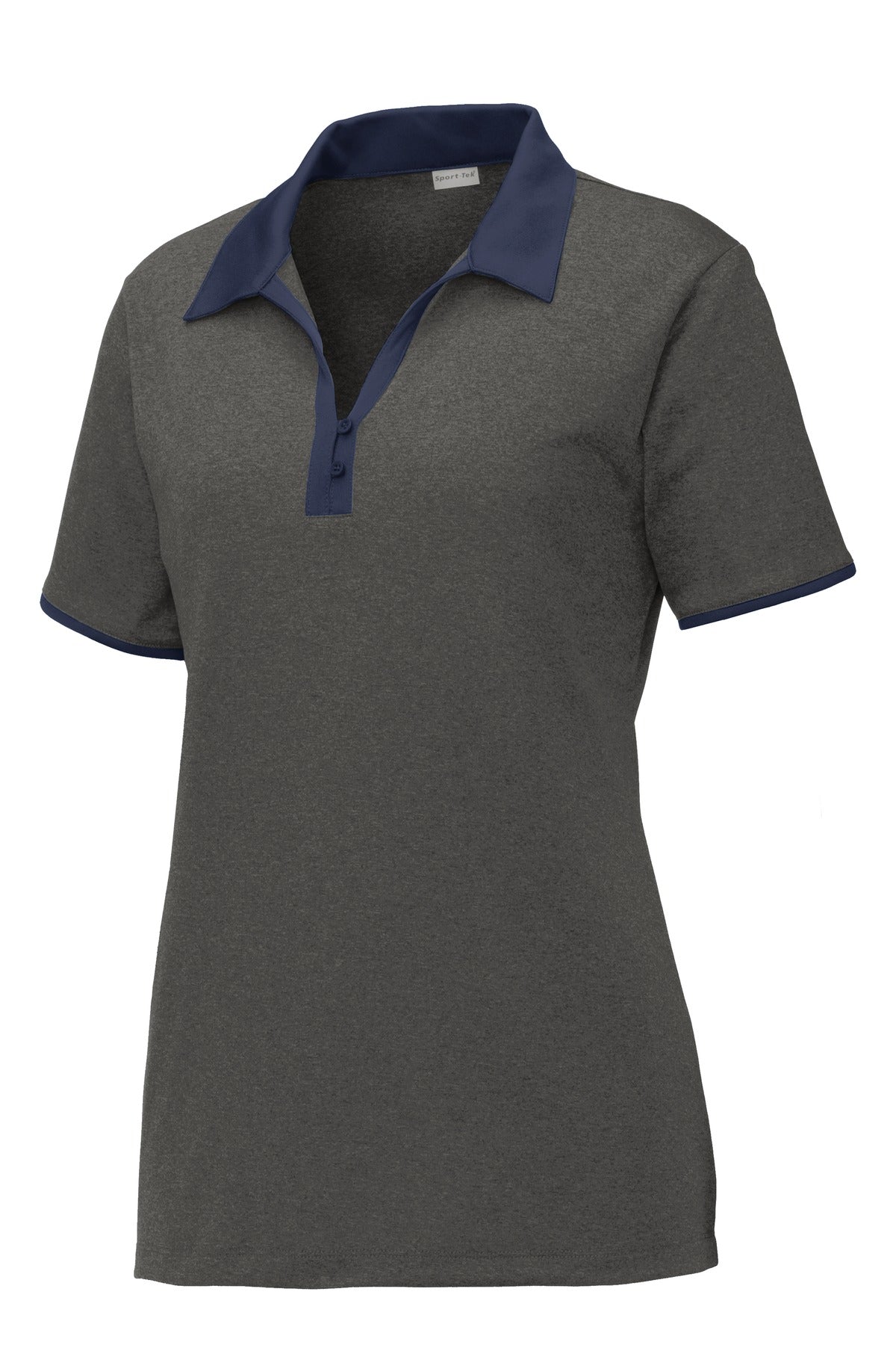 Sport-Tek LST667 Tek Ladies Heather Contender Contrast Polo