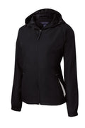 Sport-Tek LST76 Tek Women's Colorblock Hooded Raglan Jacket