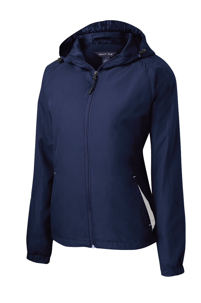 Sport-Tek LST76 Tek Women's Colorblock Hooded Raglan Jacket