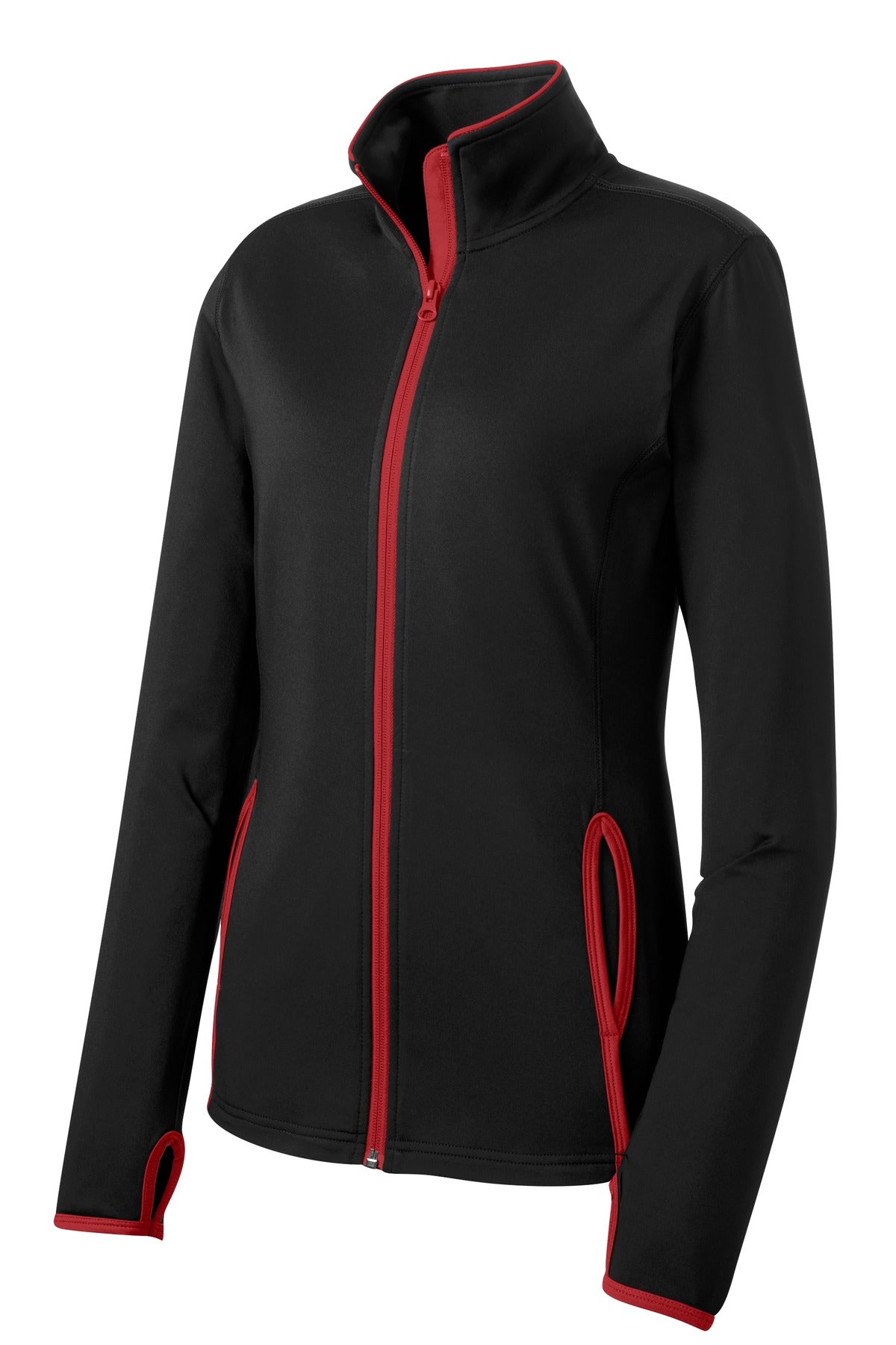 Sport-Tek LST853 Tek Women's Sport-Wick Stretch Contrast Full-Zip Jacket