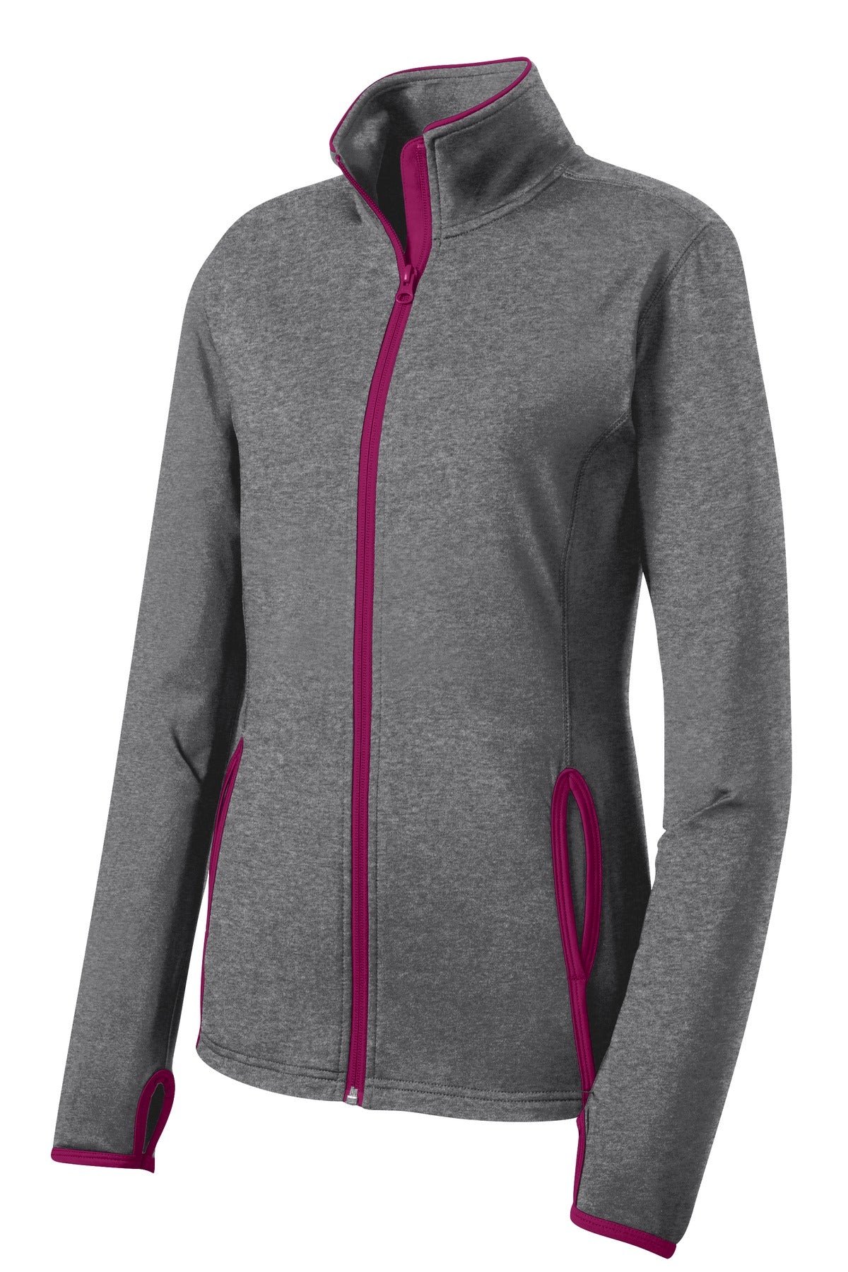 Sport-Tek LST853 Tek Women's Sport-Wick Stretch Contrast Full-Zip Jacket