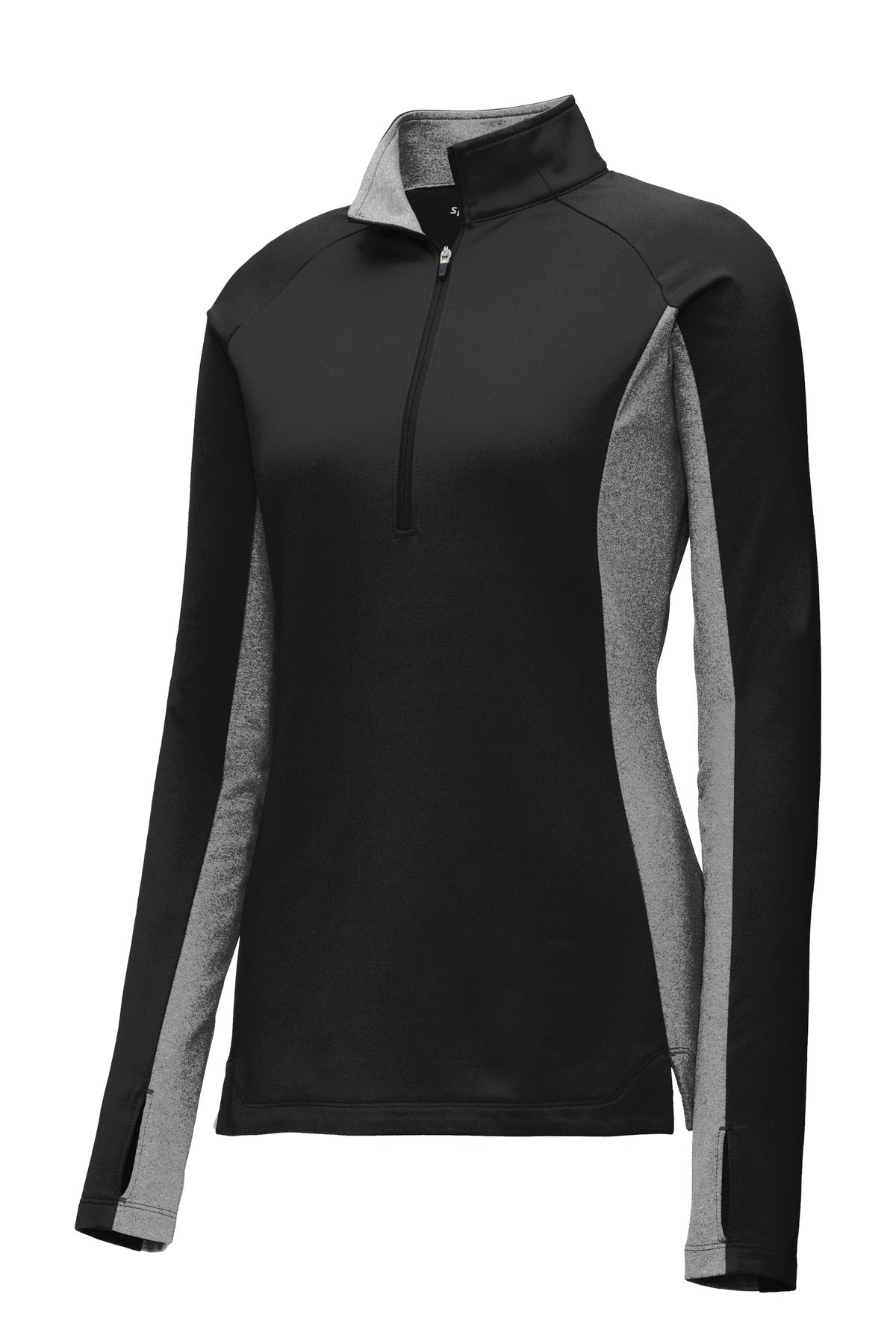 Sport-Tek LST854 Tek Women's Sport-Wick Stretch Contrast 1/4-Zip Pullover