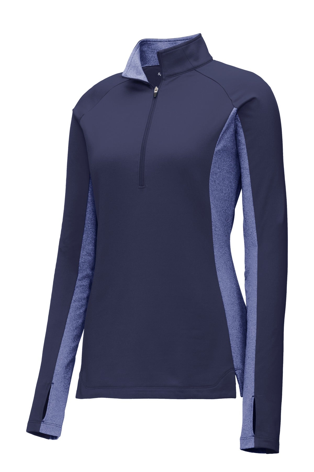 Sport-Tek LST854 Tek Women's Sport-Wick Stretch Contrast 1/4-Zip Pullover