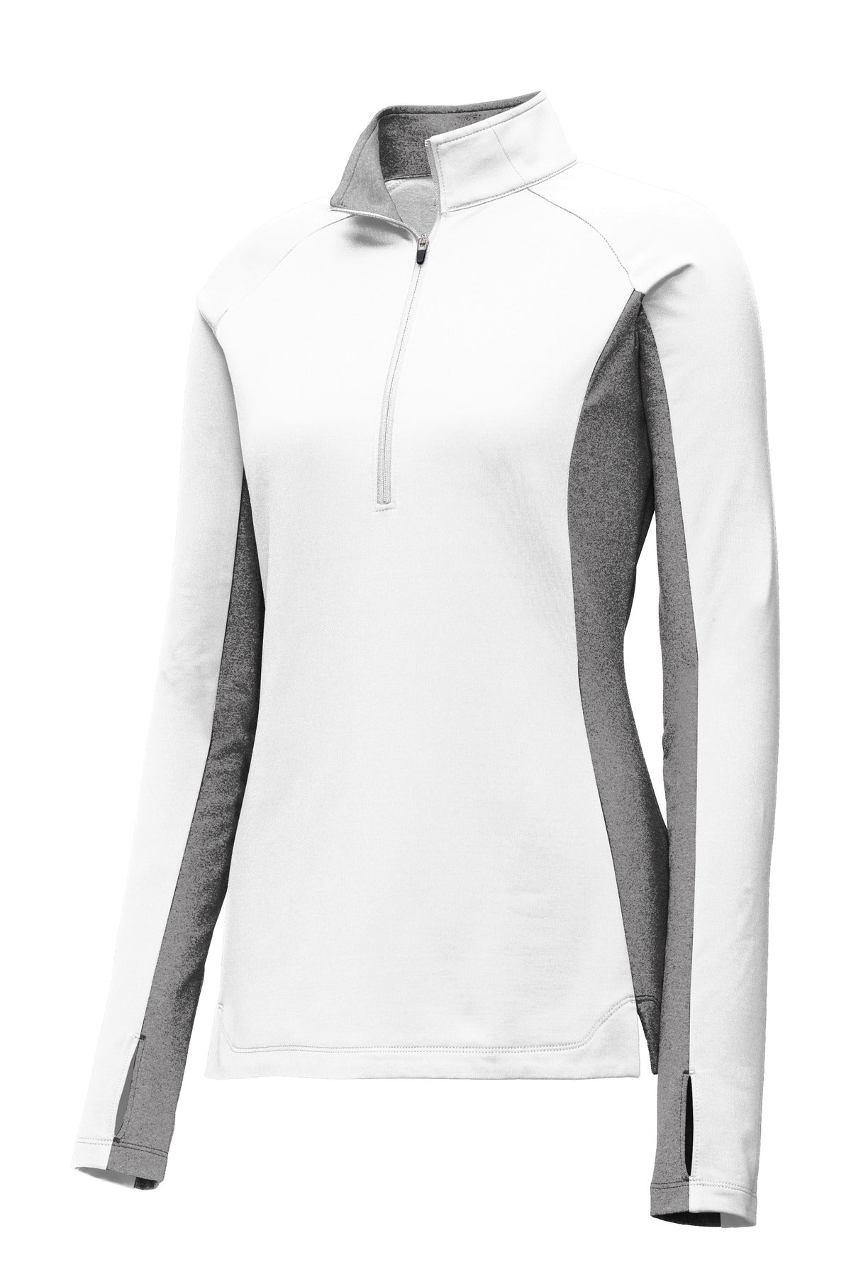 Sport-Tek LST854 Tek Women's Sport-Wick Stretch Contrast 1/4-Zip Pullover