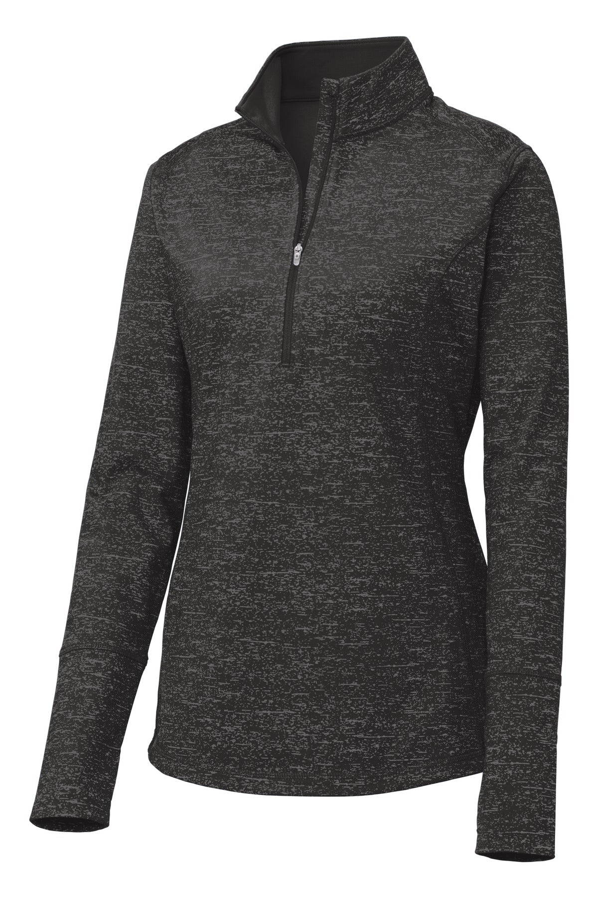 Sport-Tek LST855 Tek  Women's Sport-Wick  Stretch Reflective Heather 1/2-Zip Pullover