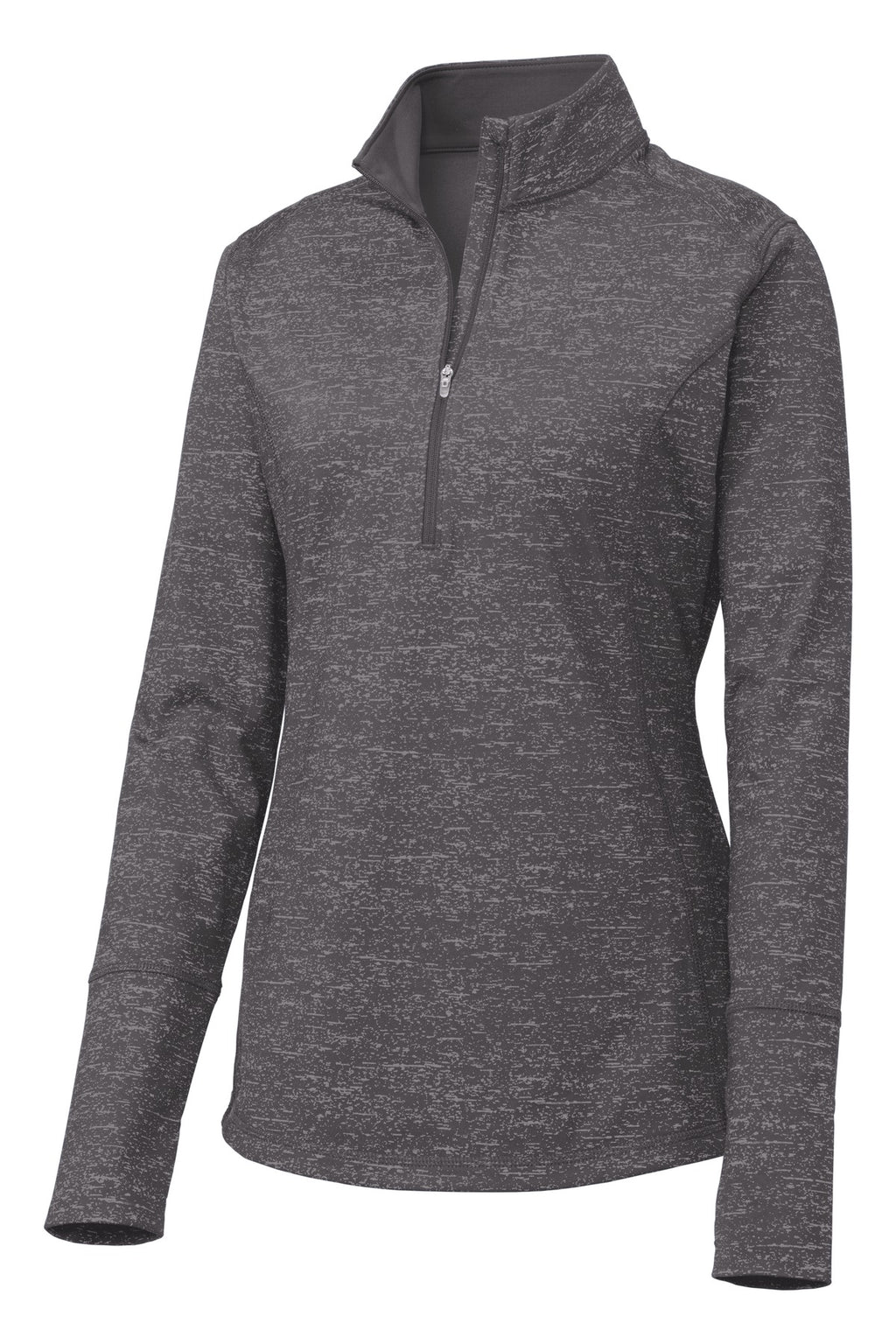 Sport-Tek LST855 Tek  Women's Sport-Wick  Stretch Reflective Heather 1/2-Zip Pullover