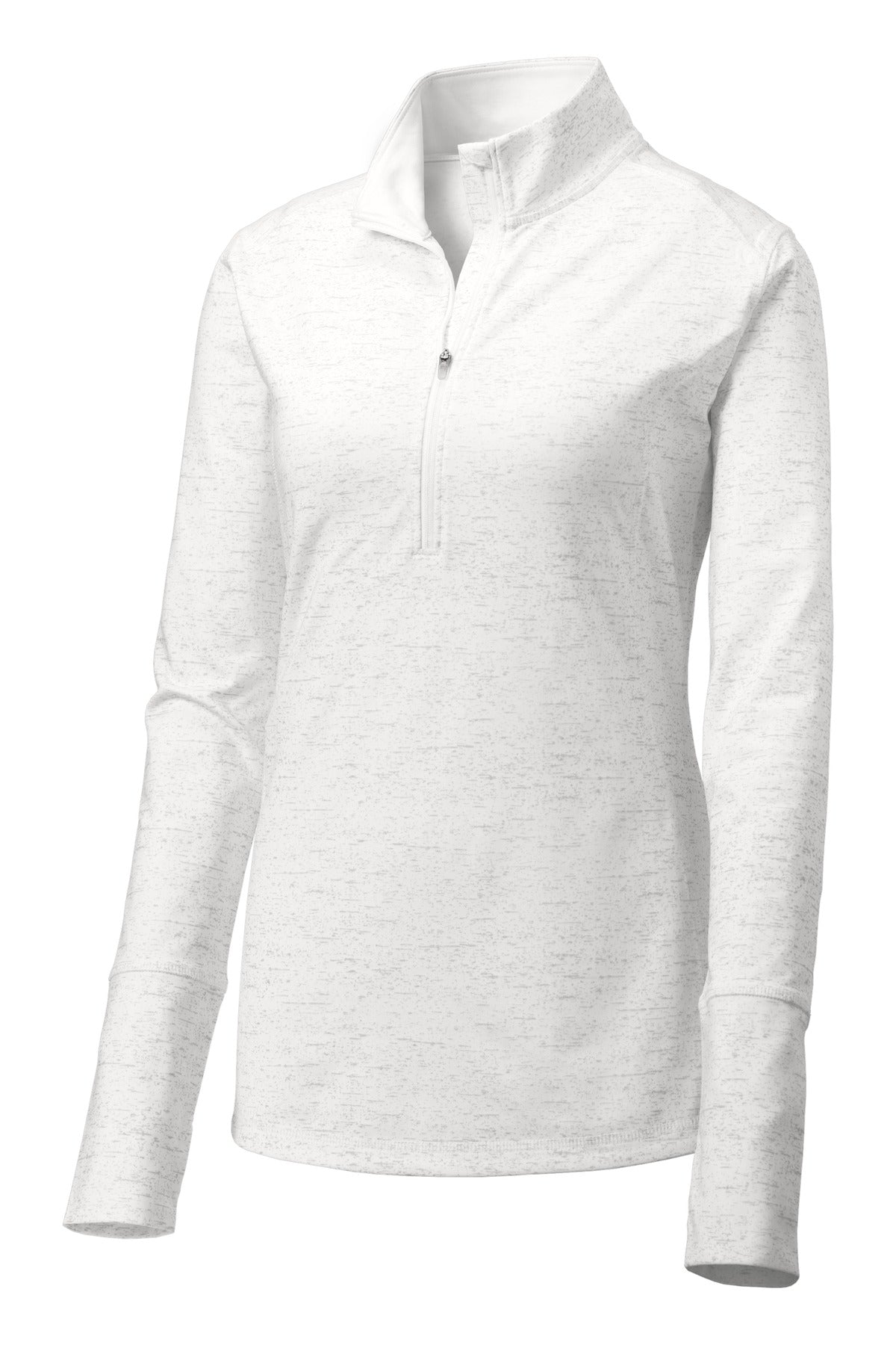 Sport-Tek LST855 Tek  Women's Sport-Wick  Stretch Reflective Heather 1/2-Zip Pullover
