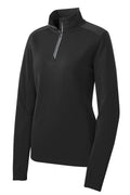 Sport-Tek LST860 Tek Women's Sport-Wick Textured 1/4-Zip Pullover