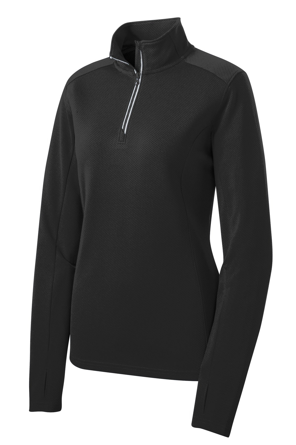 Sport-Tek LST860 Tek Women's Sport-Wick Textured 1/4-Zip Pullover