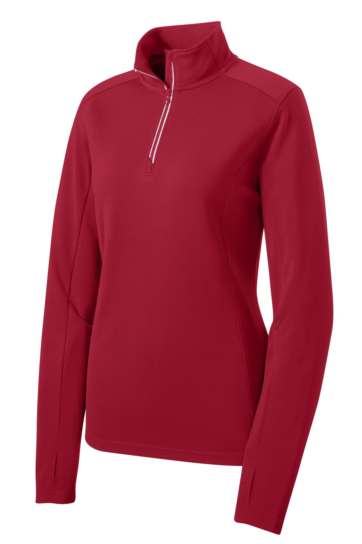 Sport-Tek LST860 Tek Women's Sport-Wick Textured 1/4-Zip Pullover