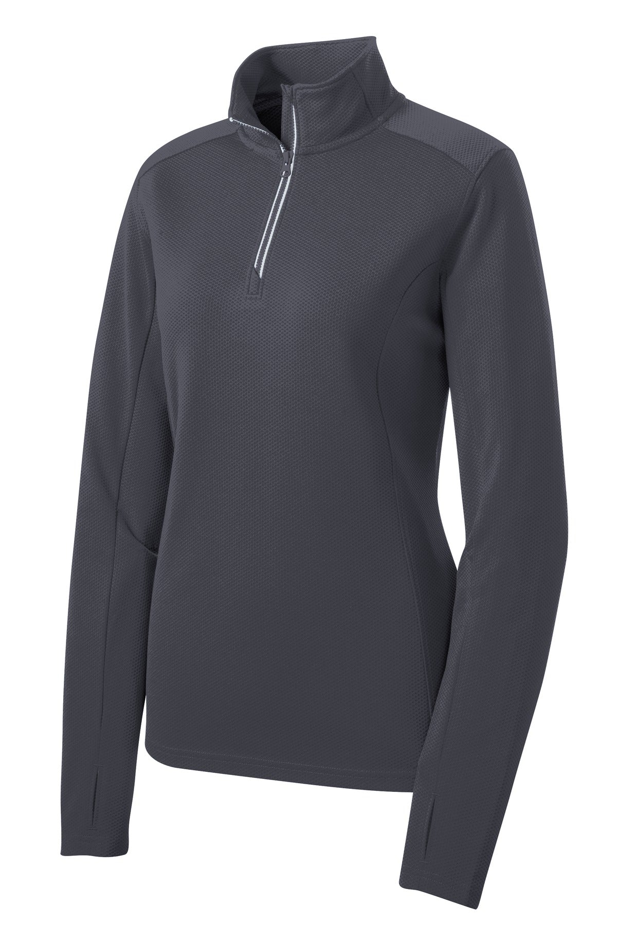 Sport-Tek LST860 Tek Women's Sport-Wick Textured 1/4-Zip Pullover