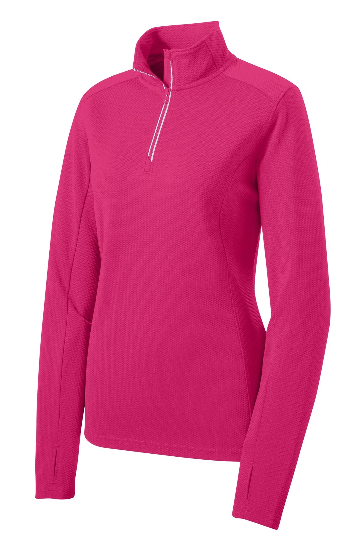 Sport-Tek LST860 Tek Women's Sport-Wick Textured 1/4-Zip Pullover