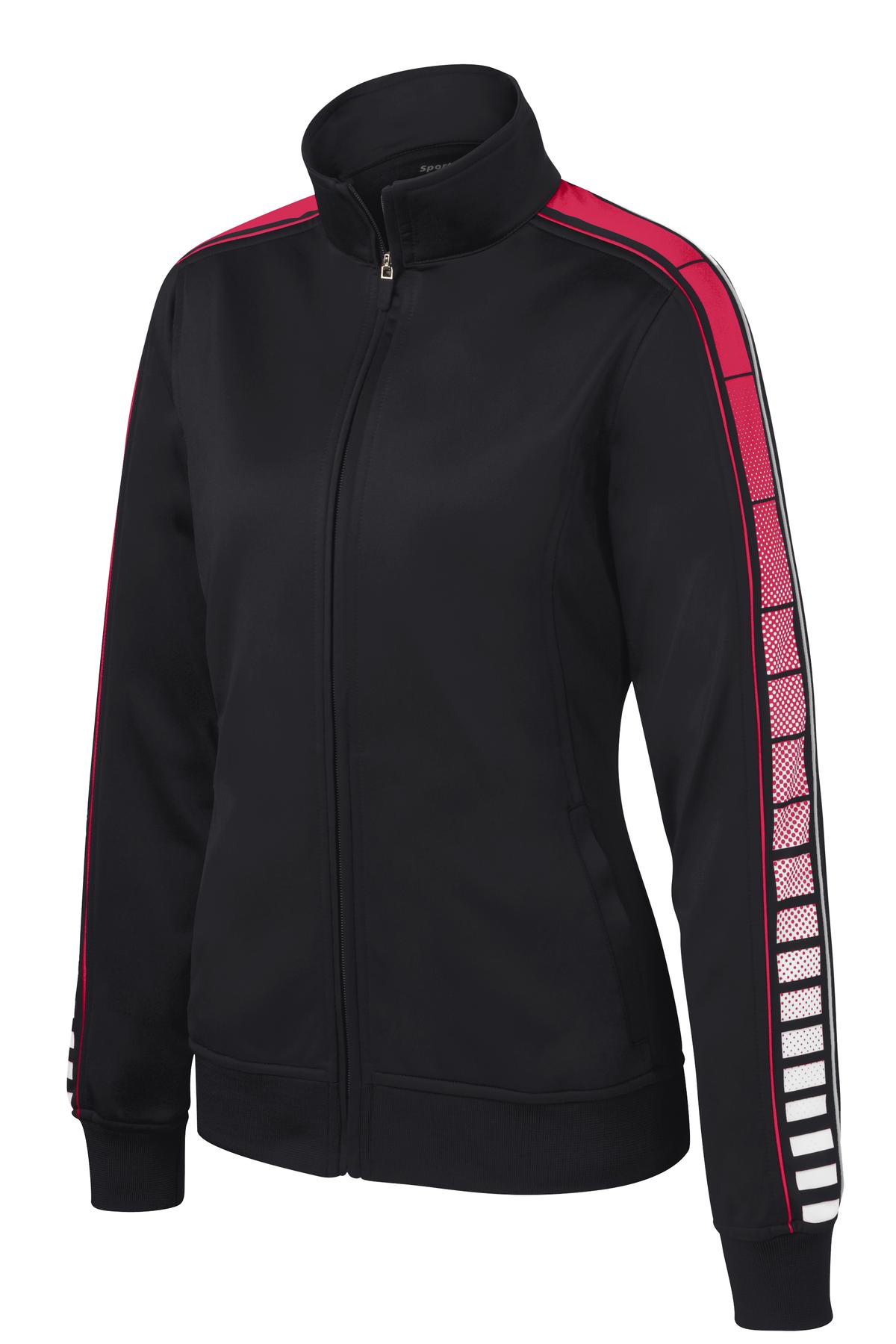 Sport-Tek LST93 Tek Ladies Dot Sublimation Tricot Track Jacket