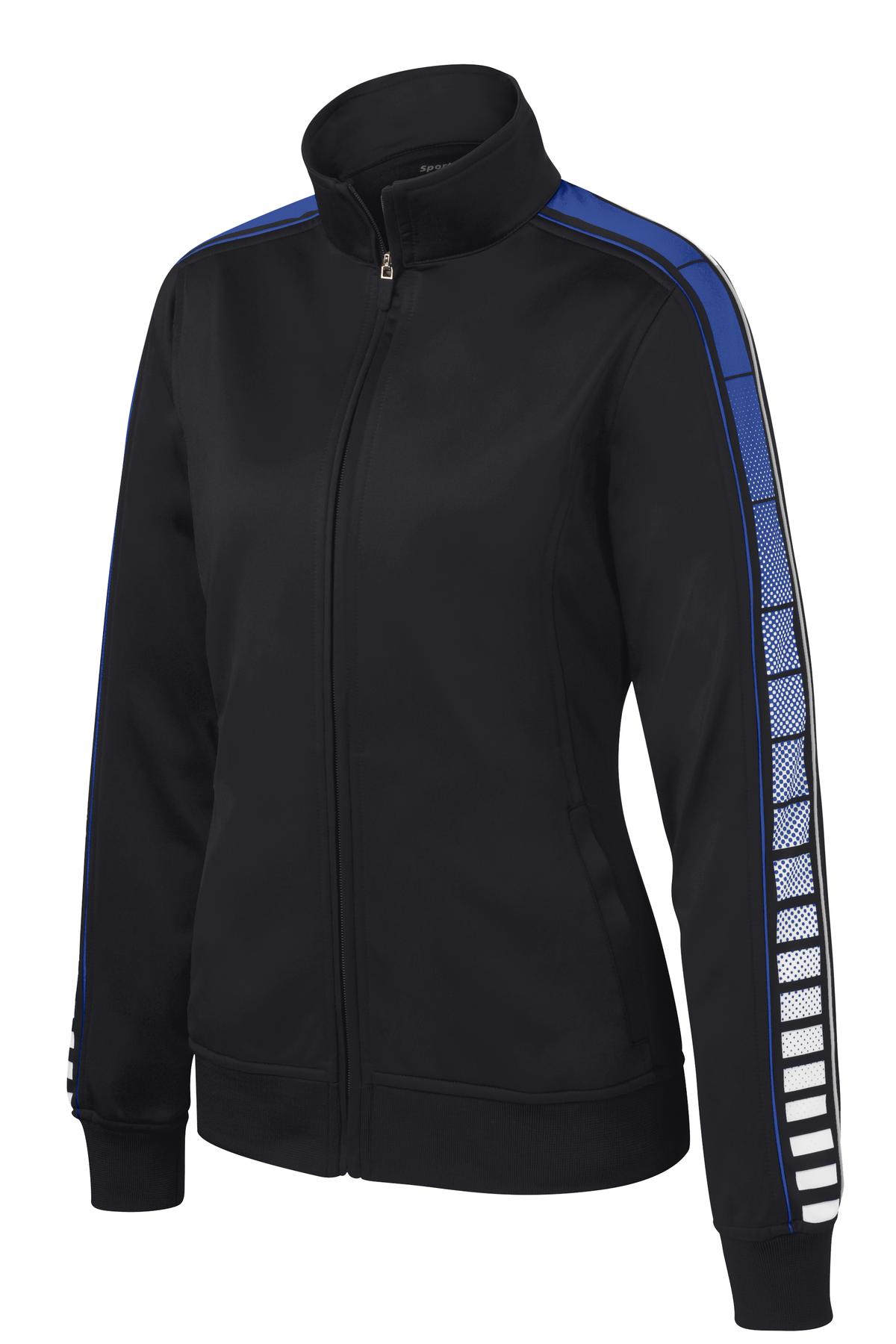Sport-Tek LST93 Tek Ladies Dot Sublimation Tricot Track Jacket