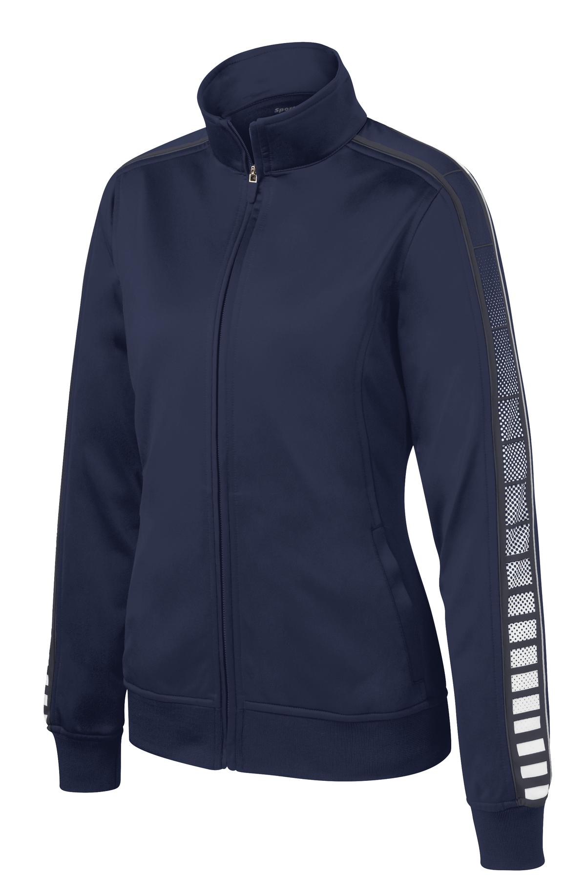 Sport-Tek LST93 Tek Ladies Dot Sublimation Tricot Track Jacket