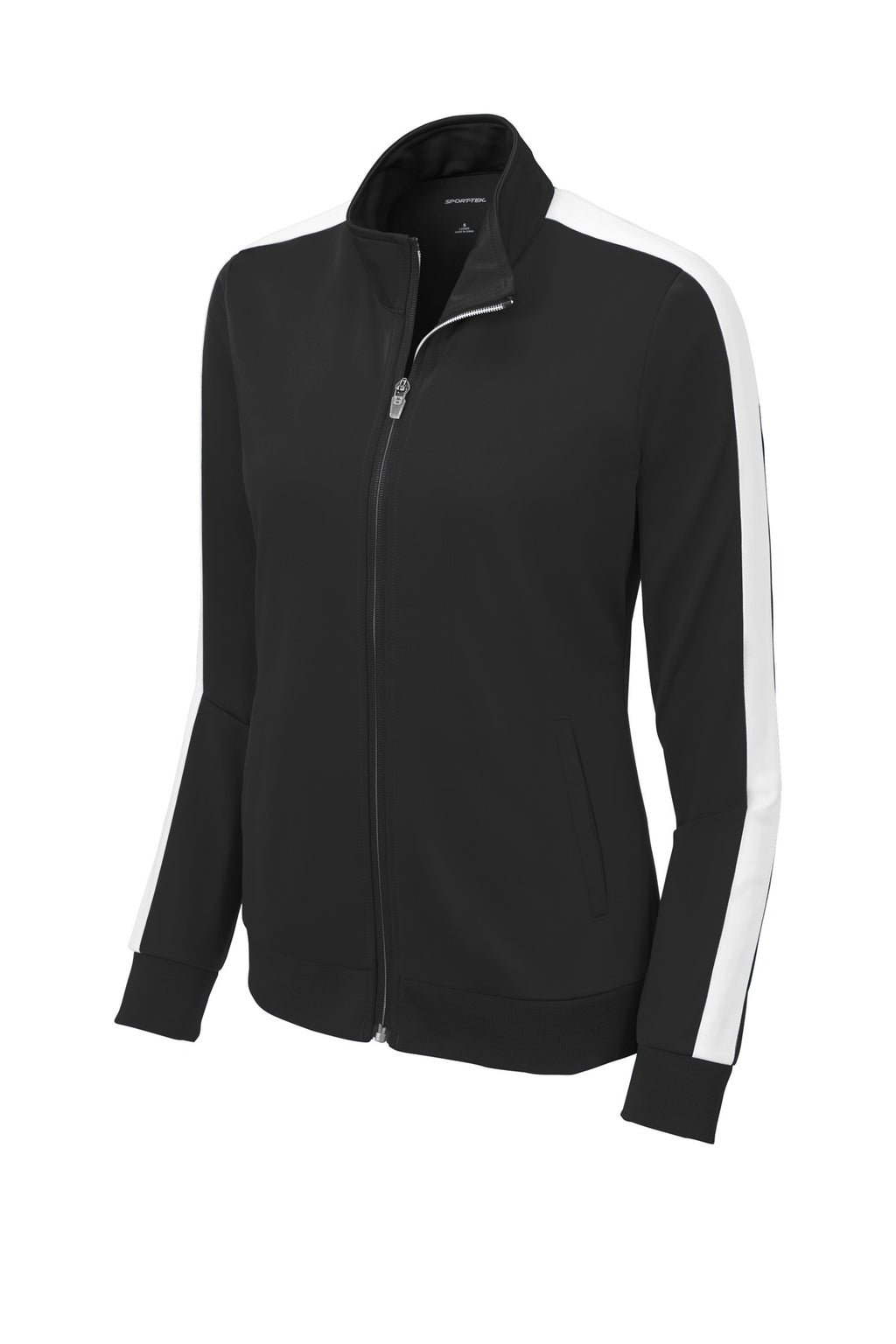 Sport-Tek LST94 Tek  Women's Tricot Sleeve Stripe Track Jacket