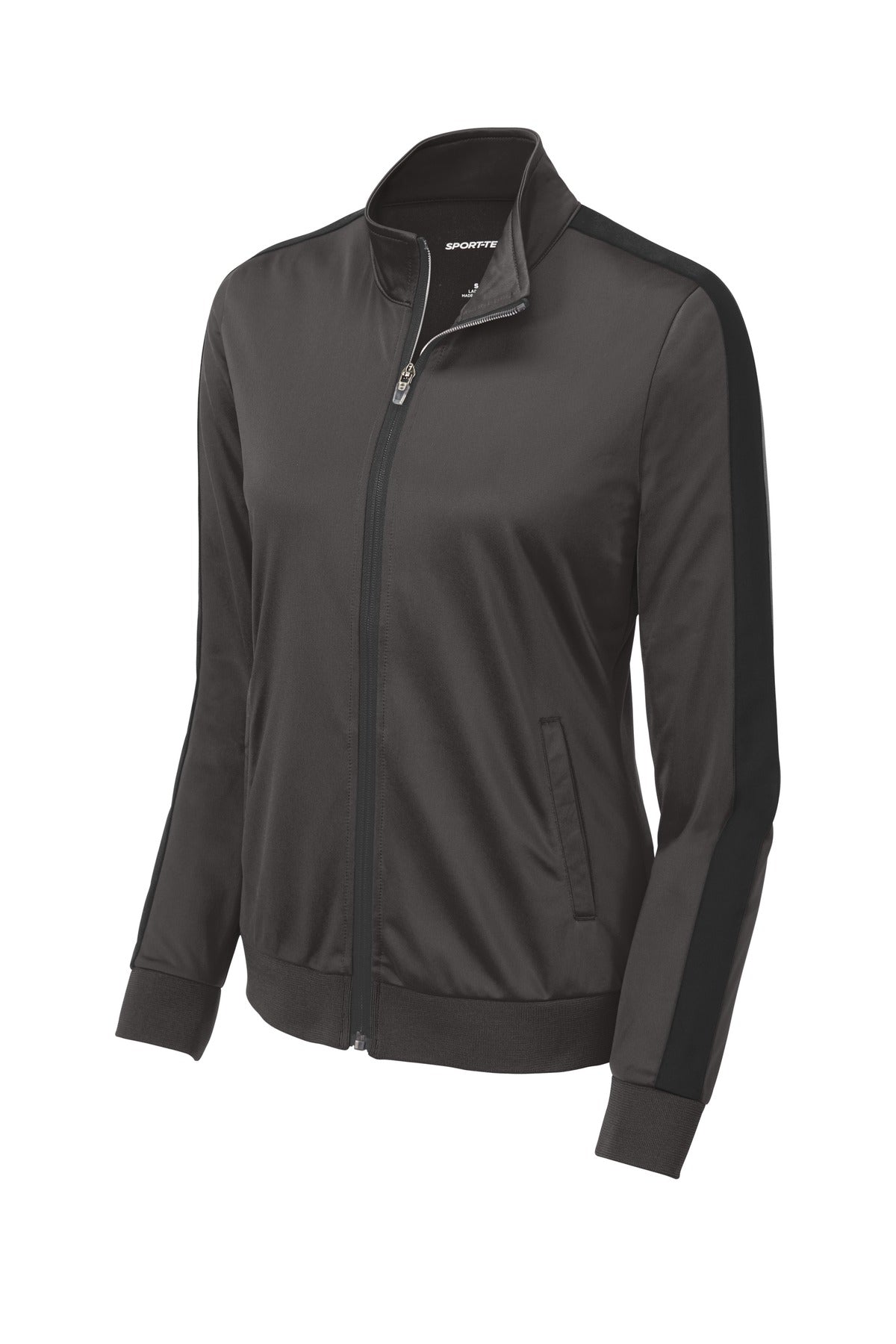 Sport-Tek LST94 Tek  Women's Tricot Sleeve Stripe Track Jacket