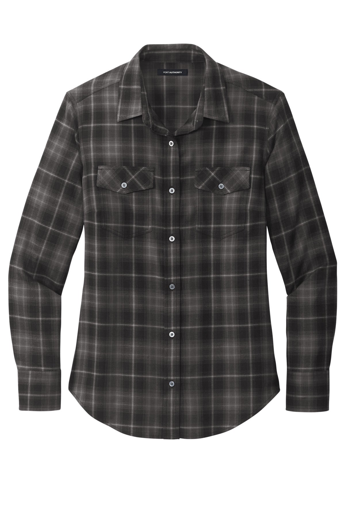 Port Authority LW672 DISCONTINUED Port Authority Women's Long Sleeve Ombre Plaid Shirt