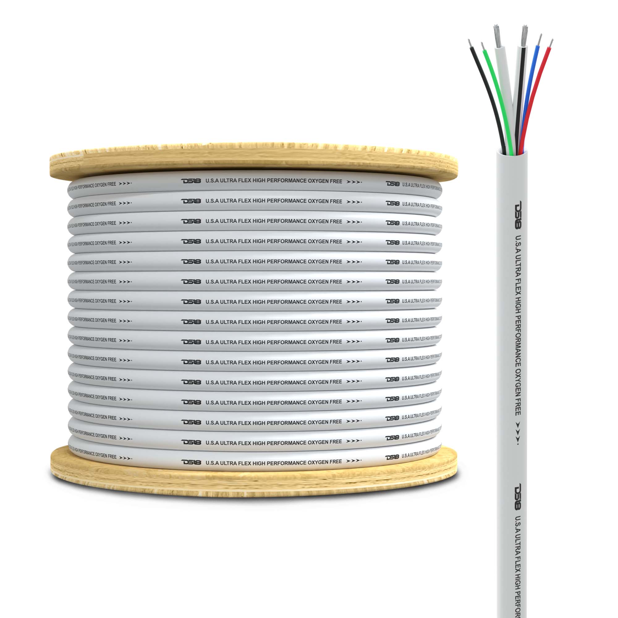 Marine Tinned OFC 18-GA Rgb Wires with 12-GA Speaker Wires 100 Feet
