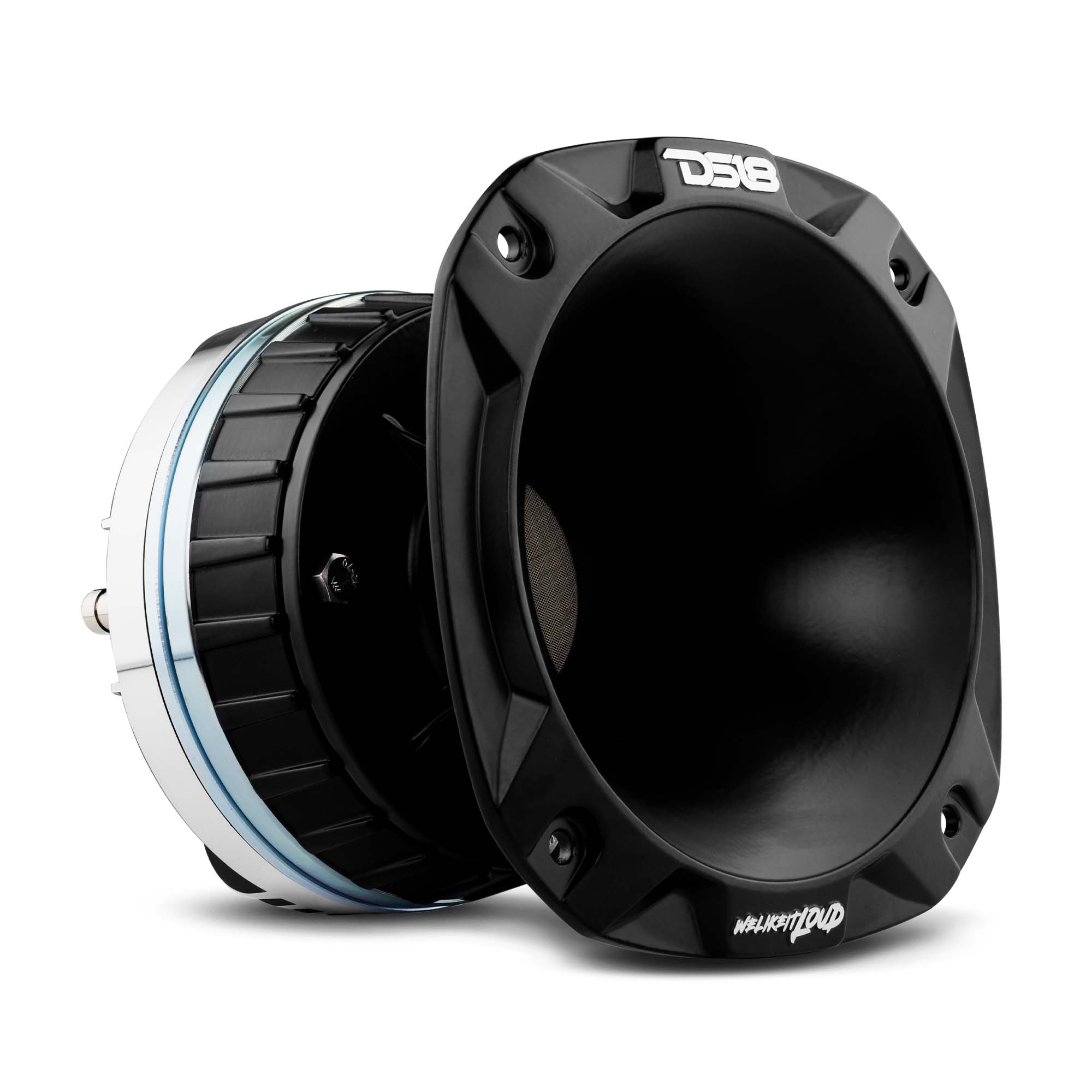 2" Throat Bolt On Neodymium Driver with Spacer, 2" Throat Titanium Voice Coil 640 Watts and PRO-HA52/BK Horn 680 Watts 118dB 8-Ohm Mounting Depth 5.22" Throat