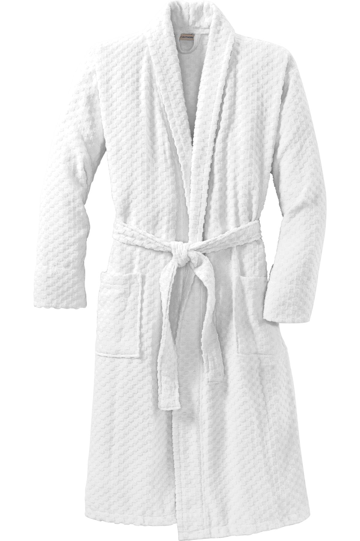 Port Authority R103 Port Authority Checkered Terry Shawl Collar Robe