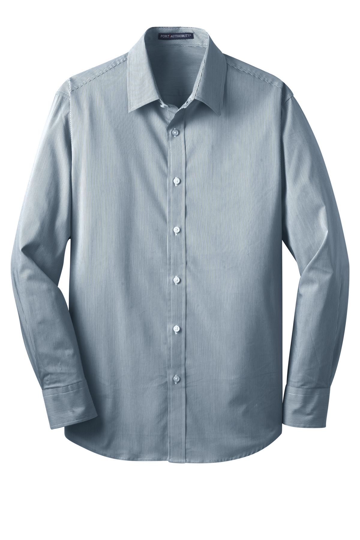 Port Authority S647 DISCONTINUED Port Authority Fine Stripe Stretch Poplin Shirt