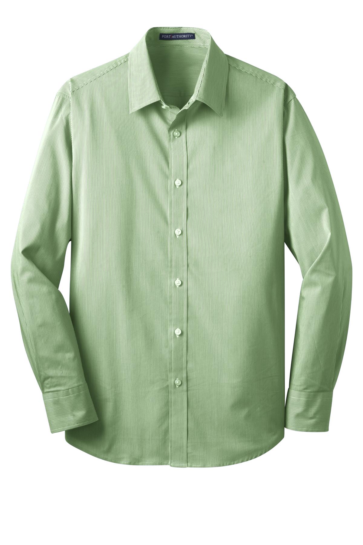 Port Authority S647 DISCONTINUED Port Authority Fine Stripe Stretch Poplin Shirt