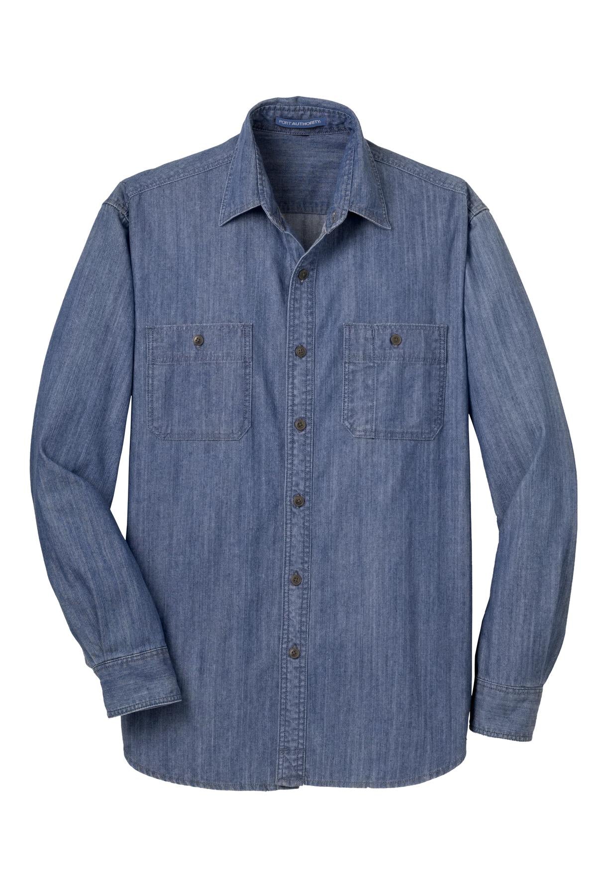 Port Authority S652 DISCONTINUED Port Authority Patch Pockets Denim Shirt