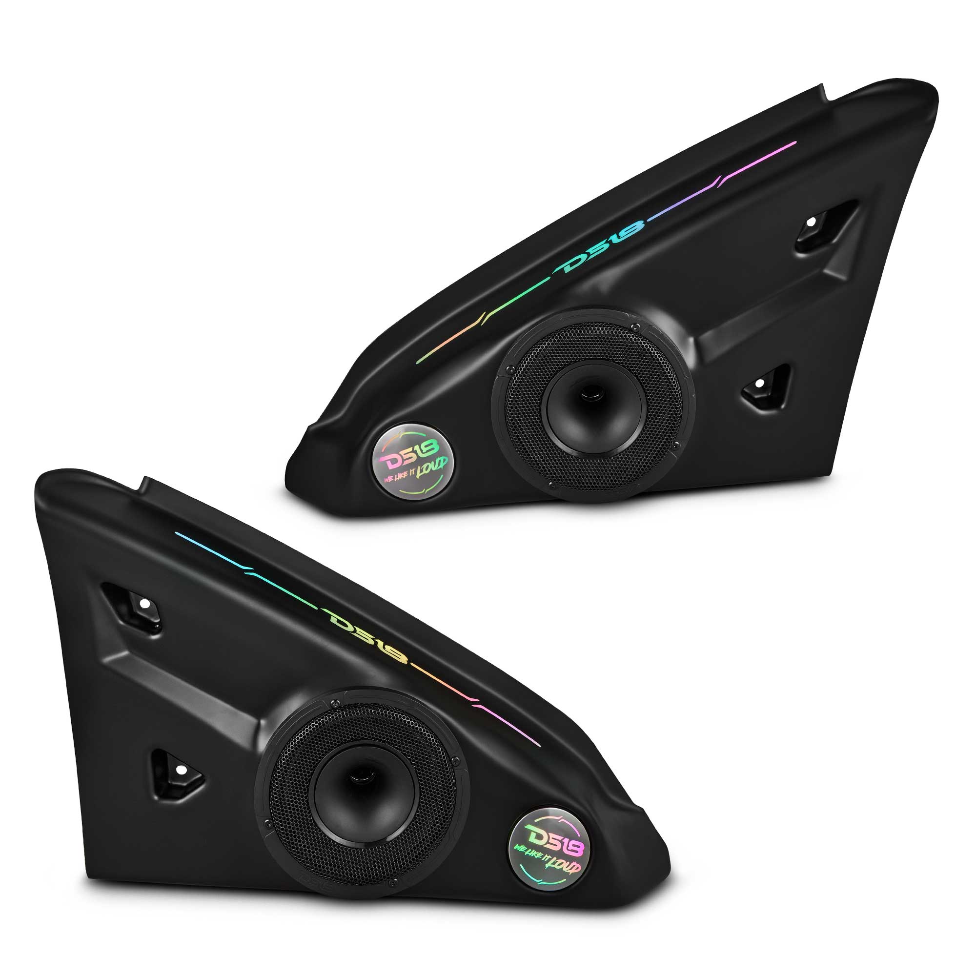 Polaris Slingshot Inside Armrest Speaker Panels Loaded | 2 x PRO-HY6.4MSL and Digital LED Lights | 2015 - Current