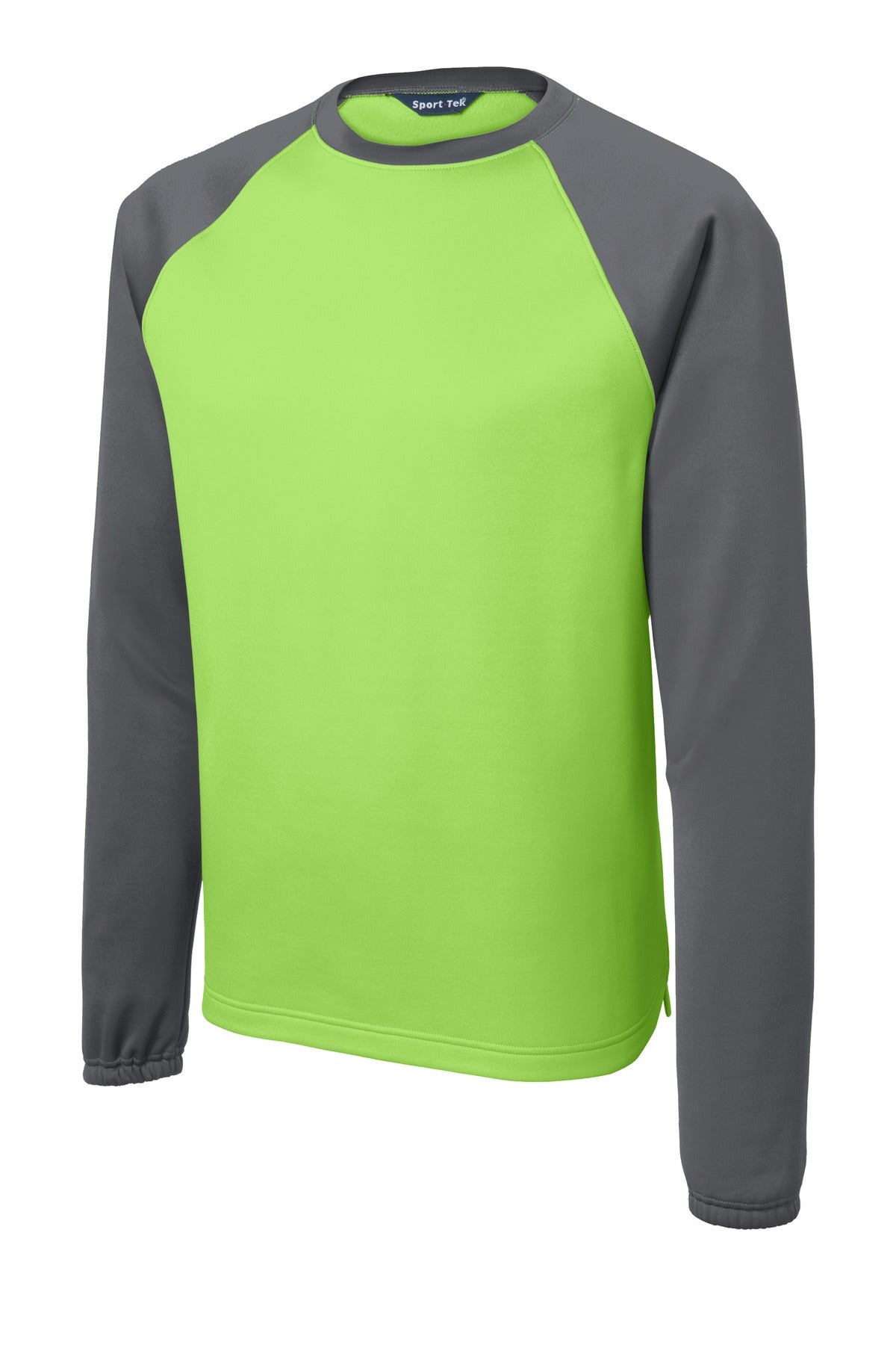 Sport-Tek ST242 Tek Sport-Wick Raglan Colorblock Fleece Crewneck