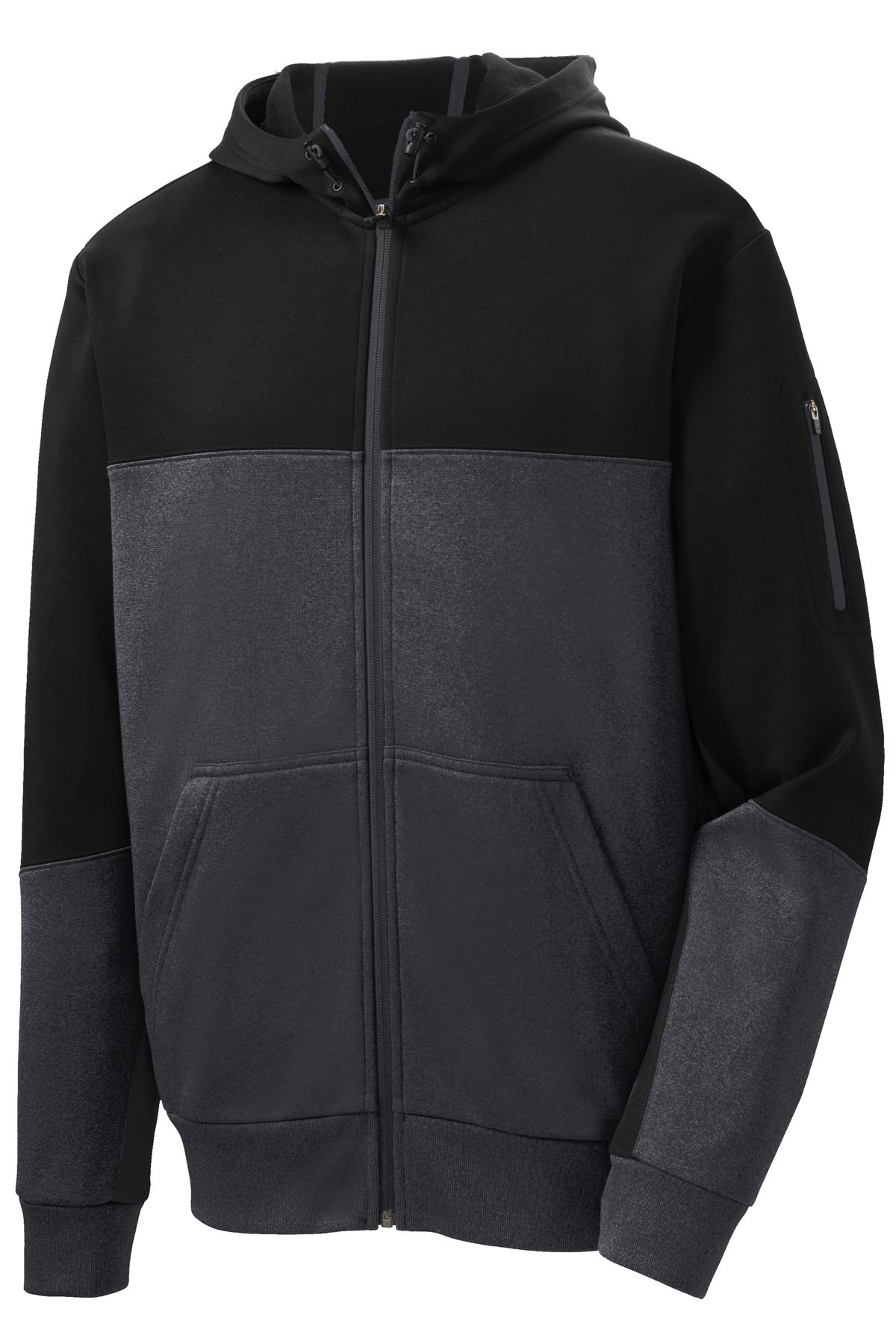 Sport-Tek ST245 Tek Tech Fleece Colorblock Full-Zip Hooded Jacket