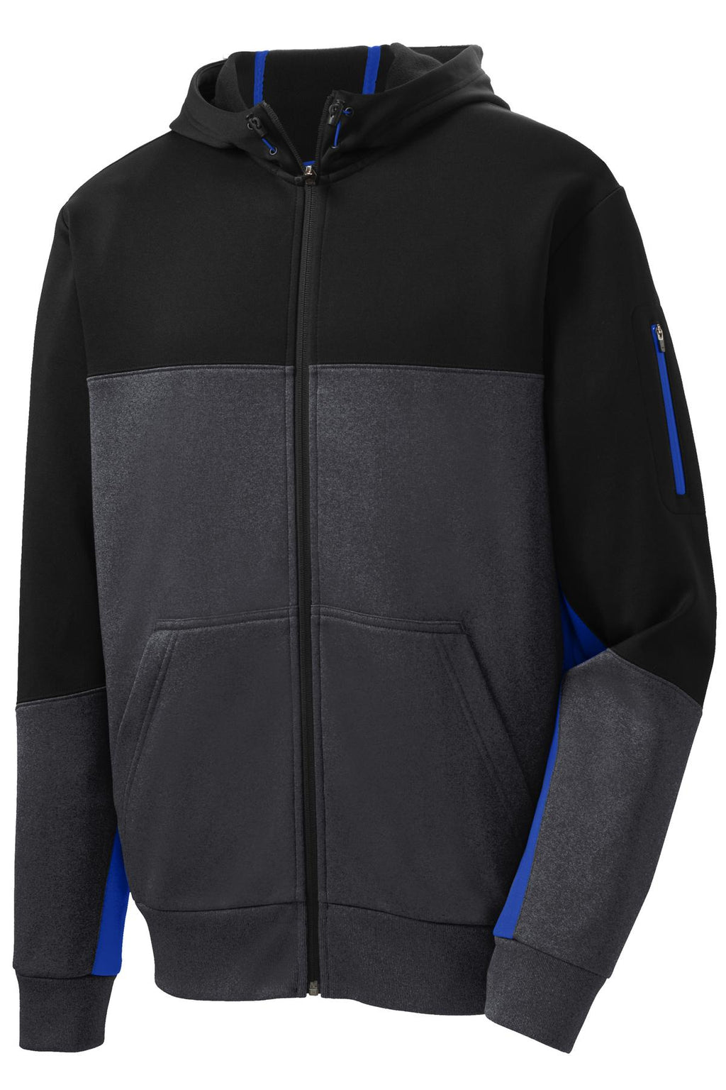 Sport-Tek ST245 Tek Tech Fleece Colorblock Full-Zip Hooded Jacket