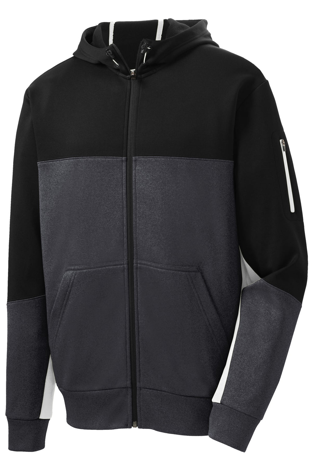 Sport-Tek ST245 Tek Tech Fleece Colorblock Full-Zip Hooded Jacket